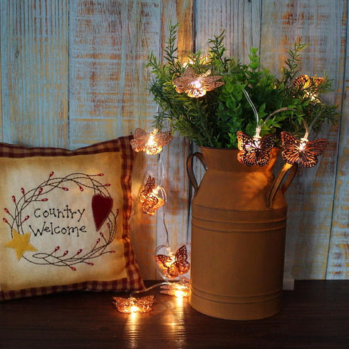 5 ft/10 CVHOMEDECO. Rose Gold Metal Butterfly LED String Lights Battery Operated with Timer for Home Wedding Party