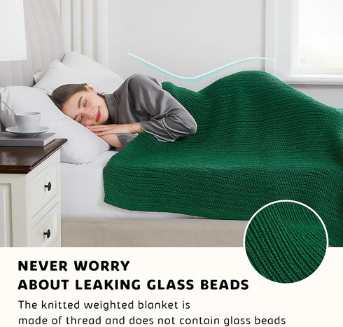 50"x60" 7lbs L'AGRATY Knitted Weighted Blanket - Cooling Chunky Knit Heavy Blanket for Adults Braided Crochet Throw