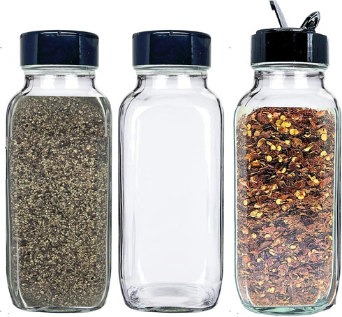 JARMING COLLECTIONS Glass Spice Jars with Shaker Lids, 16 oz Spice Containers for Kitchen Organization (3 pack)