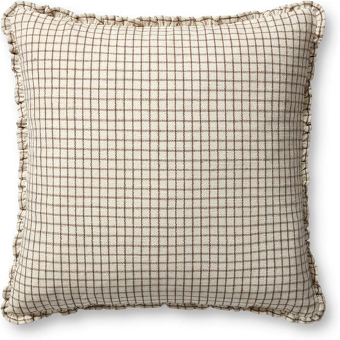 Loloi Dinah Pillow Cover Only, 22X22, Ivory/Earth