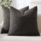 ANRODUO Pack of 2 Textured Boucle Throw Pillow Covers Soft Grey Euro