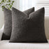 ANRODUO Pack of 2 Textured Boucle Throw Pillow Covers Soft Grey Euro