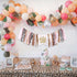 LINGANA 1st Wild One High Chair Banner - Cheetah Birthday Decorations,Wild Animal Print Fabric Banner,First Cheetah
