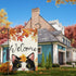 Welcome Fall Garden Flag 12 x 18 Inch Double Sided Burlap, Cute Cat Yard Flags for Thanksgiving Outdoor Decoration