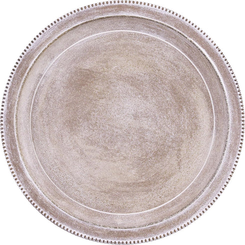 Farmhouse Rustic Coffee Table Tray for Home Decor, Round Wooden Powder Compressed