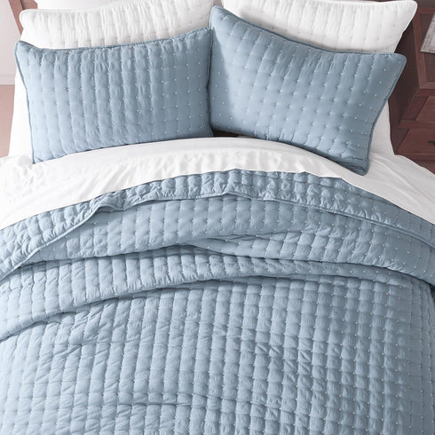 WDCOZY Sets 2 68x90 inches, Twin Quit Size Bedding with Pillow Sham, Lightweight Soft Bedspread Coverlet, Quilted