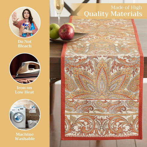 Maison d' Hermine Table Runner, 100% Cotton Double Layer Decorative for Home Kitchen Dining Party, 72 inches Long