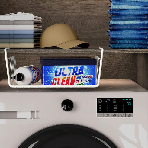 Simple Houseware 6PK Under Shelf Basket, White Storage Solution