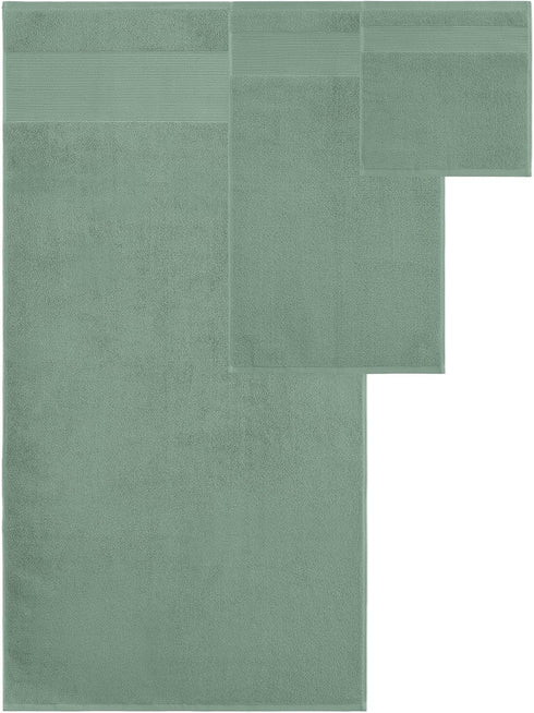 6-Piece Set 100% 500 Modern Threads Air Cloud Towel - Zero-Twist Cotton, GSM, Quick Dry & Plush, Eucalyptus
