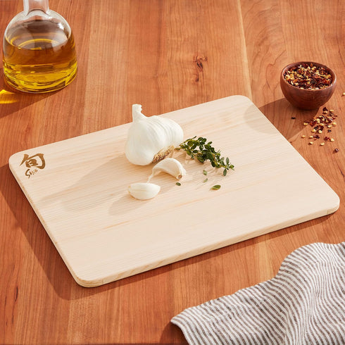Shun Cutlery Small Hinoki Cutting Board, 10.75" x 8.25" Wooden Japanese Chopping Board for Kitchen