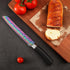 Rainbow Titanium Knife Set, Sharp Stainless Steel Knives with Acrylic Block, 6 Steak Knives, Chef Quality