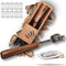 Handcrafted Bread Lame Made of Rich Dark Walnut Wood with Natural Cork Storage Case and 10 Blades