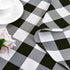 Hiasan Checkered Round Tablecloth 50 Inch - Black and White Waterproof Stain Resistant Washable Fabric for Dining Room