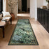 2.5x8, GarveeHome Forest Runner Rug Blue Green Washable Runner Rug for Kitchen, Botanical Low Pile Non Slip Stain