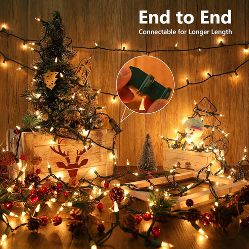 12.5ft 50 Count Bulb Toodour Clear Christmas Lights, Incandescent Indoor Outdoor String Lights, UL Certified