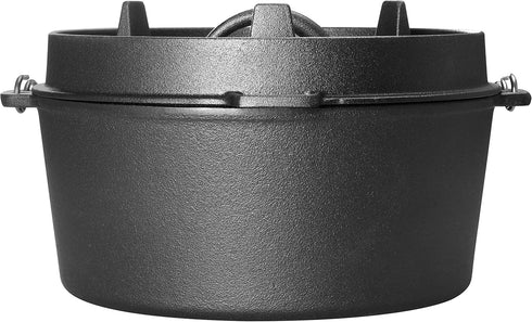 Pre-Seasoned Cast Iron Camping Dutch Oven, 6 Quart Pot with Lid Tripod for Outdoor Cooking