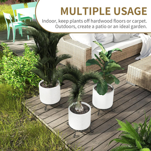 2 Pack 10 PROWORX Diameter Metal Outdoor Plant Stand Indoor, Black Heavy Duty Potted Holder, Round Anti-Rust Wrought