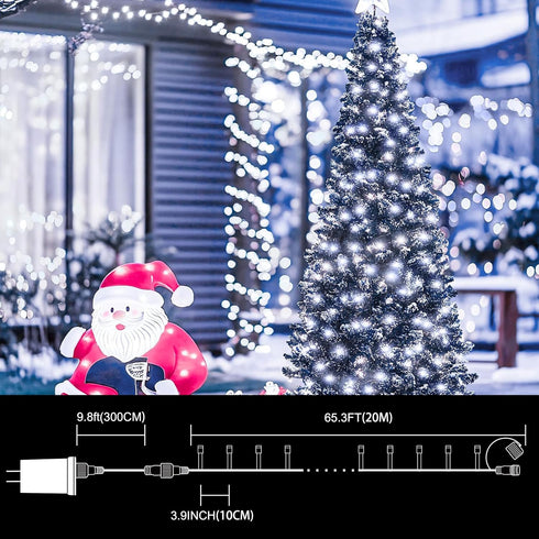 66ft Lights,200 16 LAMPHOME Christmas Decorative Mini LED Transparent Wire Fairy Starry String Lights Plug in, Lighting