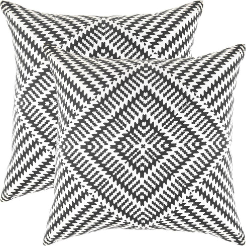 TreeWool Kaleidoscope Accent 16x16 Set of 2 Decorative Throw Pillow Covers, 100% Cotton for Sofa Living Room Couch