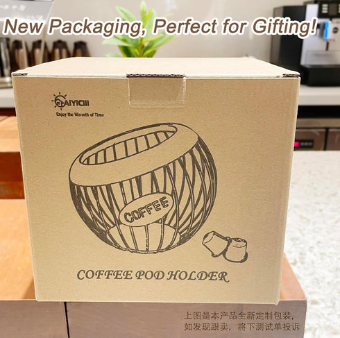Large Capacity K Cup Holder, Coffee Pod Organizer for Counter, Metal Storage for Coffee Station (Brown)