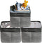Simple Houseware Large Decorative Fabric Storage Bin, 3 Pack, Dark Grey for Nursery Organization