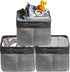 Simple Houseware Large Decorative Fabric Storage Bin, 3 Pack, Dark Grey for Nursery Organization