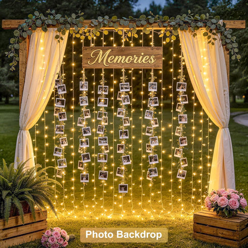 300 JMEXSUSS LED Remote Control Curtain Lights, Plug in Fairy Curtain Lights Outdoor, Window Wall Hanging String Lights