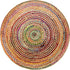 COTTON CRAFT Jute Chindi Braid Rag Rug - 3 Feet Round Multi Color, Handwoven Reversible Natural Cotton