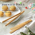 2PCS Reusable Toaster Tongs, Kaloo 8 inch Wooden Cooking Tongs, Multipurpose Bamboo Tongs for Fruits, Bread, Pickles