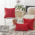 Home Brilliant Red Pillow Covers, 12x20 Throw Pillows for Couch, Pack of 2 Striped Corduroy Indoor Covers