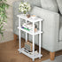 Apicizon Small Narrow Side Table, 3-Tier Skinny End Table with Storage Shelf,