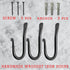 HB Decorative Hook, Wrought Iron Wall Mount Coat Hooks, Set of 3 Handmade Classic Wall Hooks
