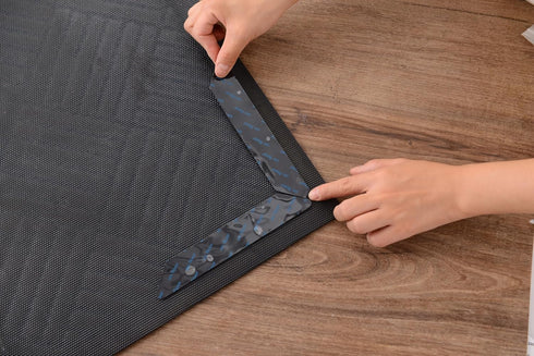12 (2mm) Pcs Non Slip Rug Pads Gripper for Hardwood Floors, Tile, Wood Under Rug Carpet Tape, Reusable Washable