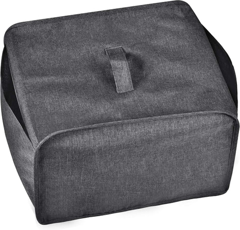 Toaster Cover, Grey 4 Slice with 2 Pockets, Holds Jam Spreader Knife & Toaster Tongs, Dust and Fingerprint Protection