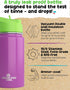Kids Water Bottle 12oz Purple - Leak Proof with Straw & Handle, Insulated Double Wall Stainless Steel, Easy Sip Toddler