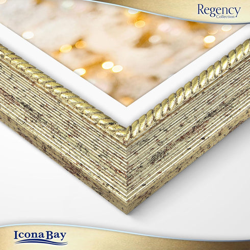 Icona Bay 8x10 Gold Picture Frame, French Baroque Style, Wall Mount or Table Top