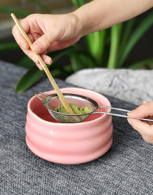 Ceramic Matcha Bowl, Handmade Japanese Green Tea Cup,Matcha Tea Whisk Bowl For Ceremony Chawan 500ml 17oz (Pink) by AIYICIII
