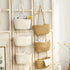 3 AARAINBOW Wall Hanging Cotton Baskets - Large Tier Decorative Baskets for Wall, Nursery, Bathroom (B-Brown)