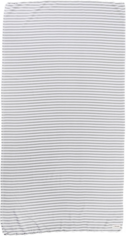 Bersuse 100% Cotton Malibu Turkish Towel – 37x70 Inches, Silver Gray.