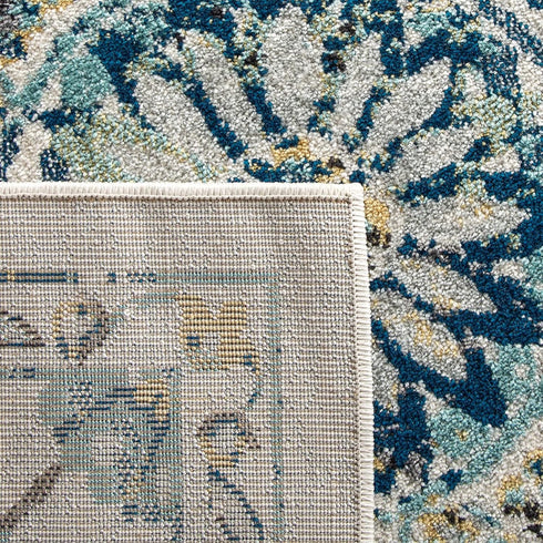SAFAVIEH Evoke Collection Accent Rug (2'2" x 4', Ivory & Blue, Boho Design, Non-Shedding, Easy Care)