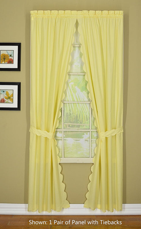 Today's Curtain Orleans Scallop Curtain, Buttercup 45" Panel Pair, 4-Piece Set, 60" W x 45" L