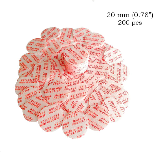 Torque Activated Pressure Sensitive Seals Cap Liners, 20 mm (0.78"), 200 PCS for Glass & Plastic Bottles