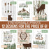 6 Hadley Designs Woodland Nursery Wall Decor - Reversible Unframed Baby Boy Nursery Decor, Hunting Decors for Boys