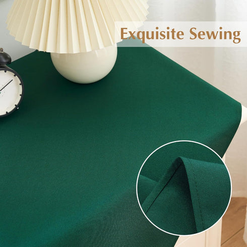 2 Pack 24X24 Inch Small Square Table Cloth Green Tablecloth Washable Polyester Solid Table Cover for Night Stand End