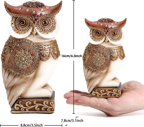 Owl Statue for Home Decor Accents, Shelf Bookshelf Table Office Living Room Decor Owl Figurine, Ideal Gifts for Bird