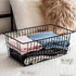 SANNO Set of 3 Freezer Baskets - Wire Storage Bins for Home, Office, Bathroom, Pantry Organization, Black