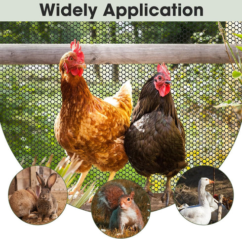 15.7IN 16.4FT 0.35" Unves Chicken Wire Plastic Mesh, x Fencing for Poultry Floral Dogs Rabbit Pets Barrier Netting