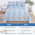 4 Set Sets Viviland Pieces Boys Blue Truck Full Sheet - Soft Microfiber Fitted Flat Sheets & Pillowcases - Construction