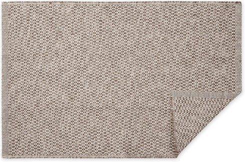 DII Woven Recycled Yarn Rag Rug Collection, Miniature Diamonds, 2x3', Leather Brown