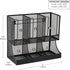 Mind Reader Cup and Condiment Station, Countertop Organizer for Coffee Bar, Metal Mesh, 13"L x 6.45"W x 11.25"H, Black
